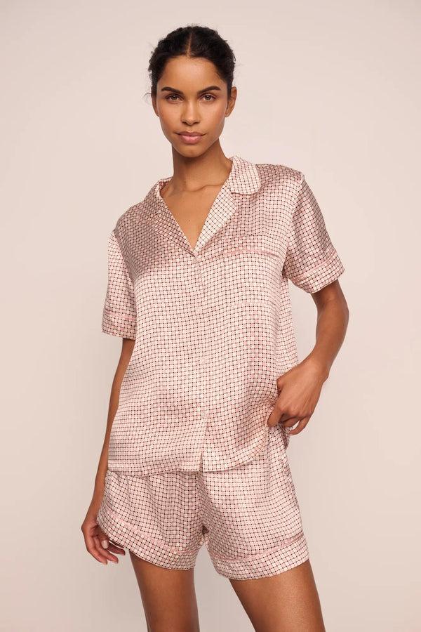 eberjey Inez Washable Silk Printed Short PJ Set