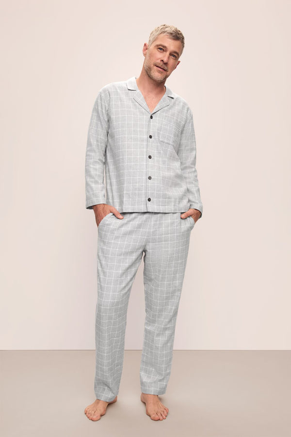 eberjey Men's Flannel Long PJ Set