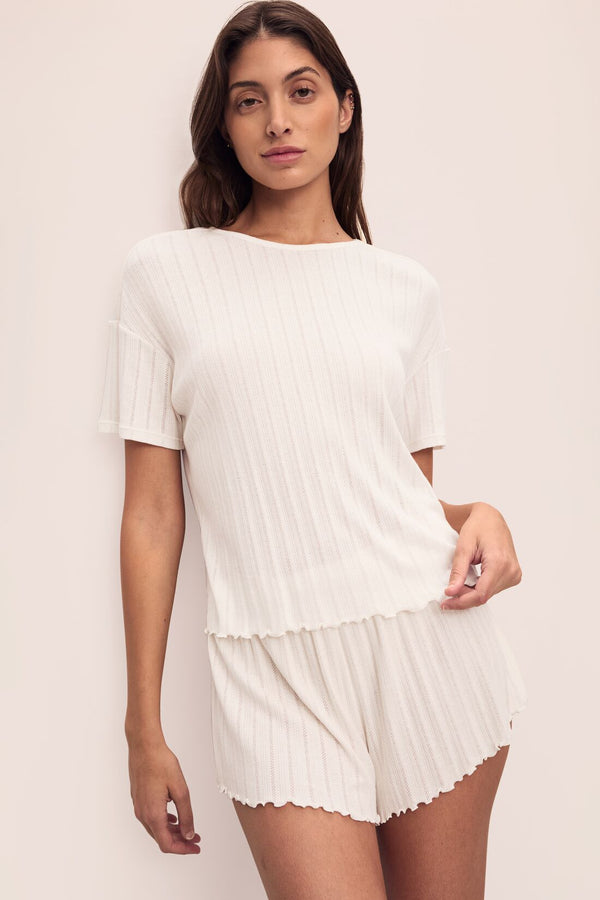 Eberjey Pointelle Short Sleeve Tee