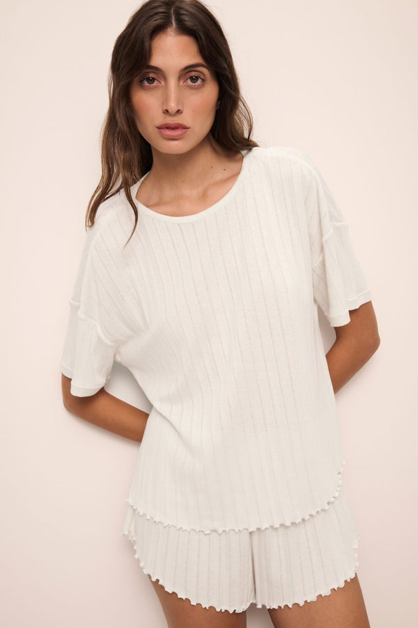 eberjey Pointelle Short Sleeve Tee