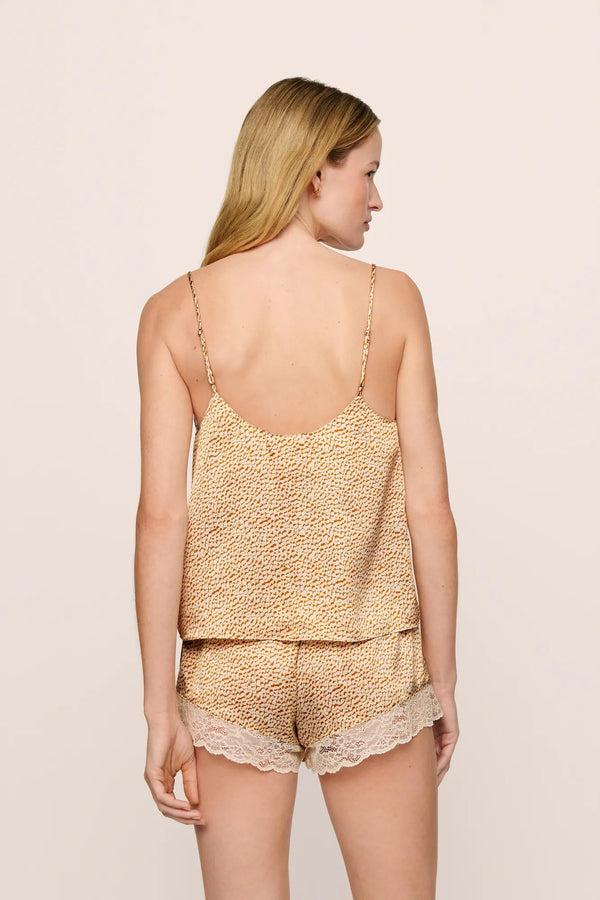 Eberjey Washable Silk Printed Lace Cami & Short Set