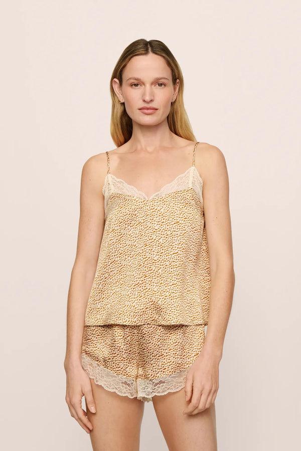 eberjey Washable Silk Printed Lace Cami & Short Set