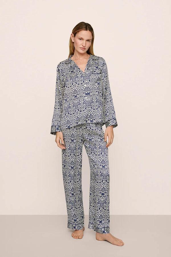 eberjey Eberjey x Casa Del Sol - Inez Washable Silk Printed Long PJ Set
