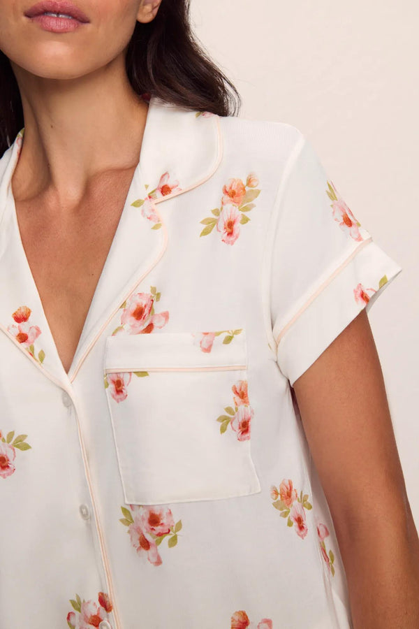 Eberjey Gisele Printed TENCEL™ Modal Short Sleeve Cropped PJ Set