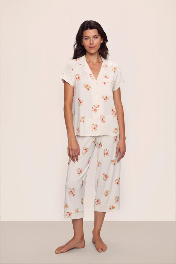 eberjey Gisele Printed TENCEL™ Modal Short Sleeve Cropped PJ Set