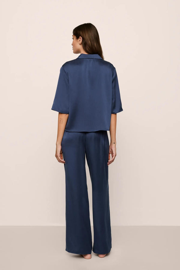 Eberjey Inez Washable Silk Relaxed Wide Leg Pant PJ Set