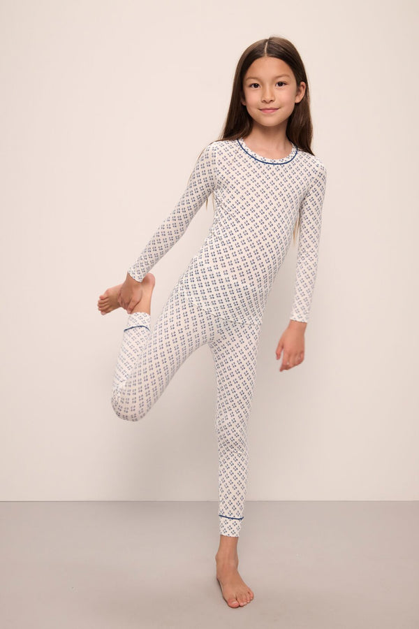 eberjey Kids Printed TENCEL™ Modal Unisex Long PJ Set