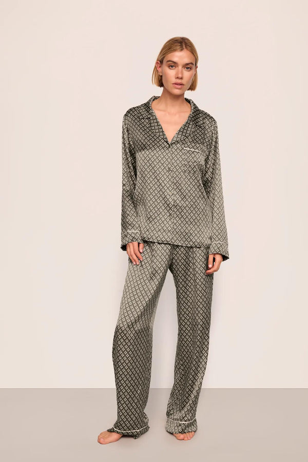 eberjey Preorder | Inez Washable Silk Printed Long PJ Set