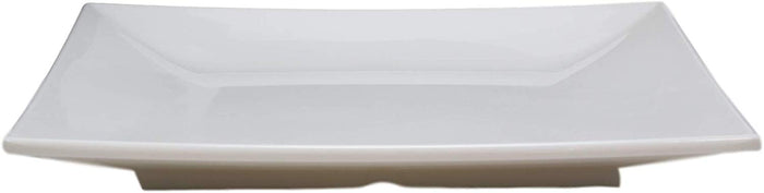 Ebros Gift 11" White Melamine Modern Square Serving Dinner Plates Or Dish Platters Set Of 6
