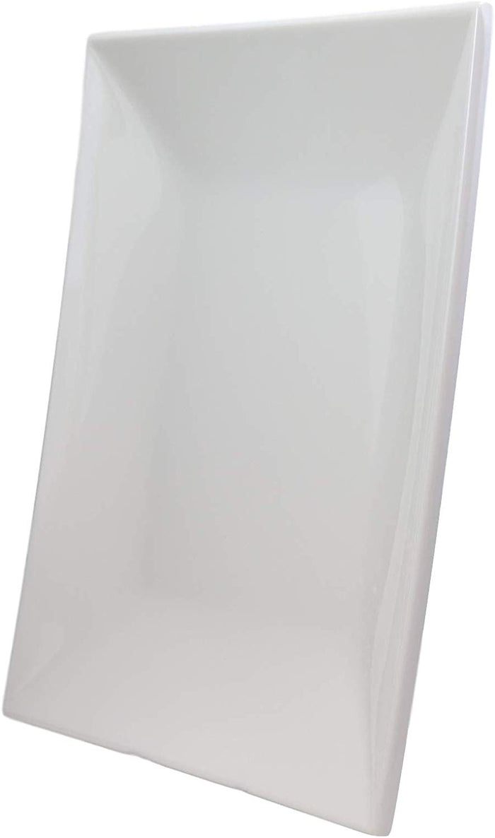 Ebros Gift 11" White Melamine Modern Square Serving Dinner Plates Or Dish Platters Set Of 6