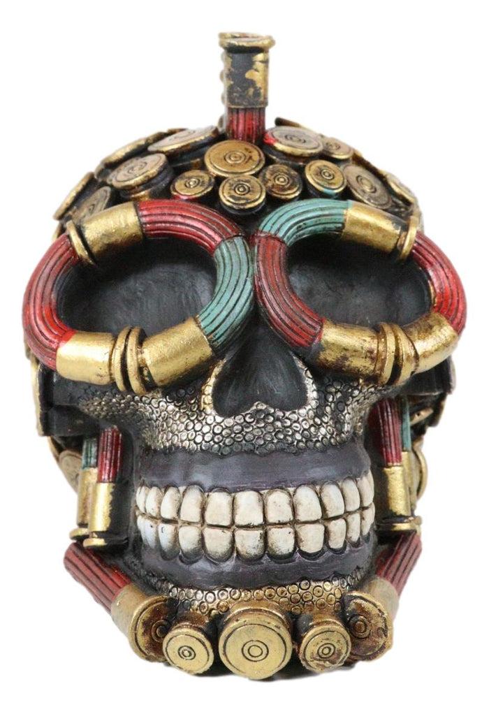 Ebros Gift 12-Gauge Shotgun Bullet Shell Casings Marauder War Dog Mohawk Skull Figurine