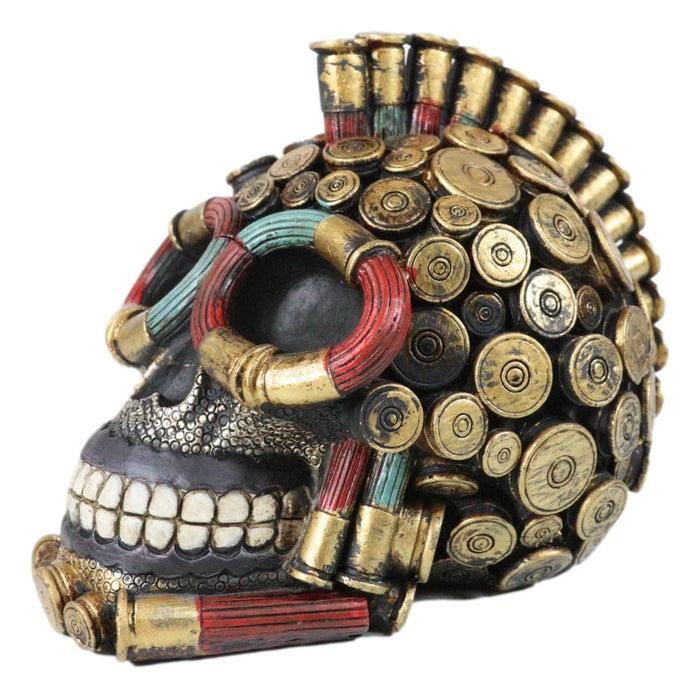 Ebros Gift 12-Gauge Shotgun Bullet Shell Casings Marauder War Dog Mohawk Skull Figurine