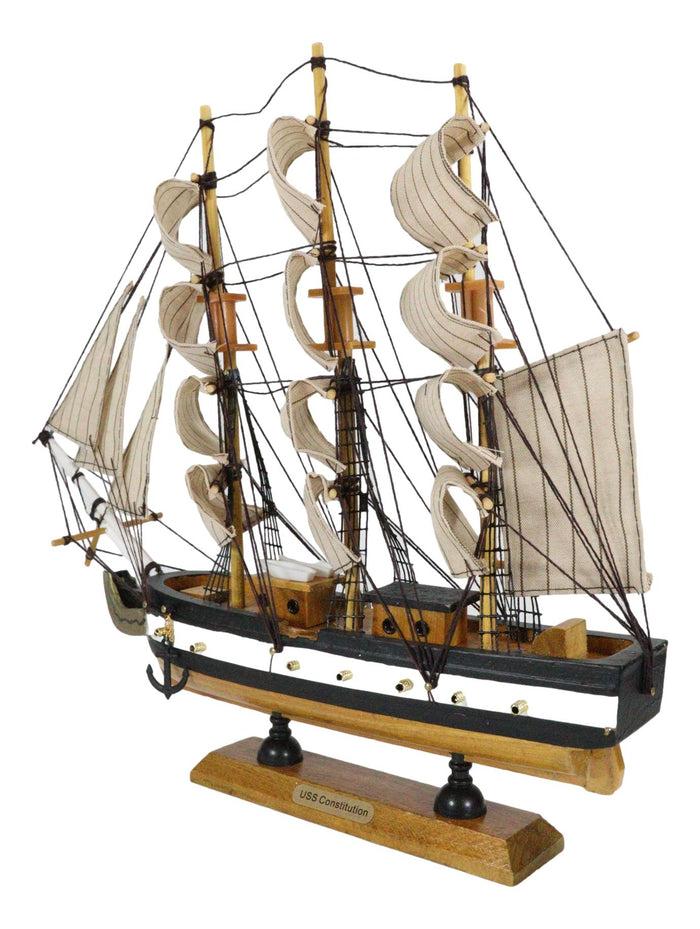 Ebros Gift 12"H Handicraft Wood Old Ironsides USS Constitution Frigate Ship Model Display
