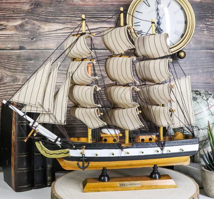 ebros gift 12"H Handicraft Wood Old Ironsides USS Constitution Frigate Ship Model Display