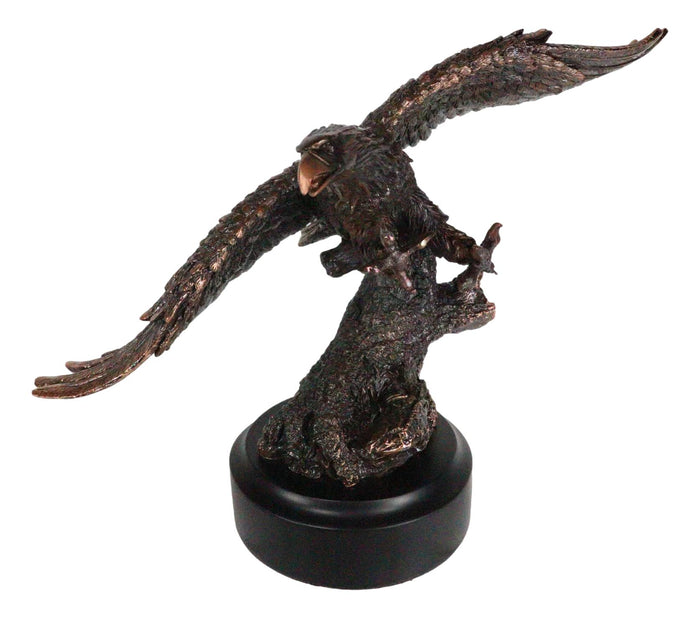 Ebros Gift 13" H King Of The Skies Patriotic Bald Eagle Swooping On Prey Figurine With Base