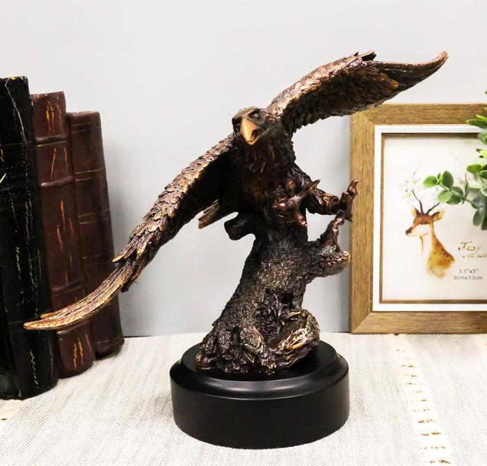 ebros gift 13" H King of The Skies Patriotic Bald Eagle Swooping On Prey Figurine With Base