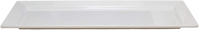 Ebros Gift 14"L White Melamine Modern Rectangular Serving Plates Or Dish Platters Set Of 6