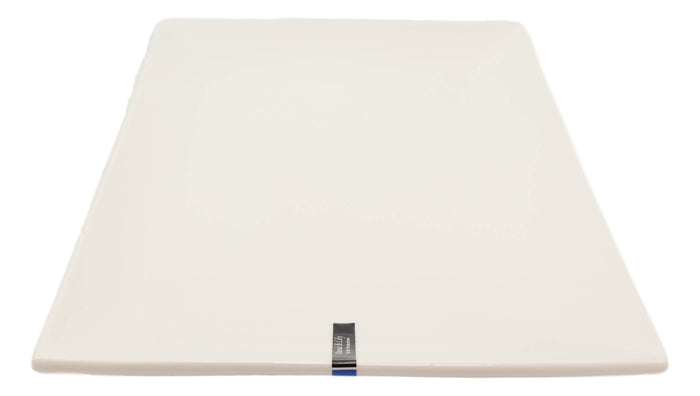 Ebros Gift 15"L Large White Double Wall Ceramic Rectangular Serving Plate Dish Platter