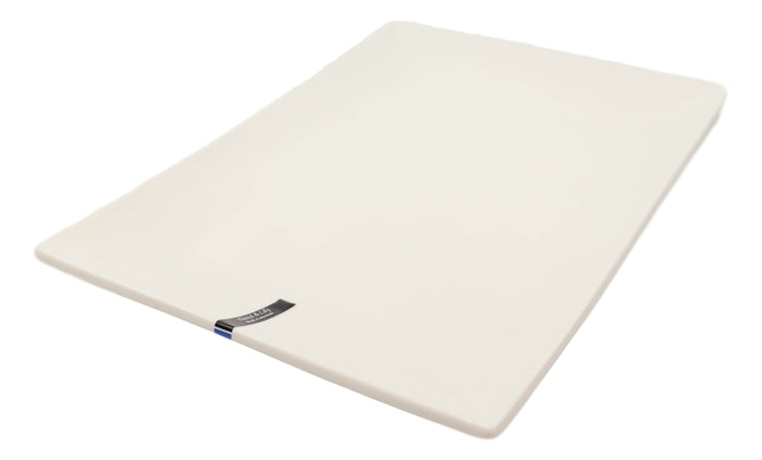 Ebros Gift 15"L Large White Double Wall Ceramic Rectangular Serving Plate Dish Platter