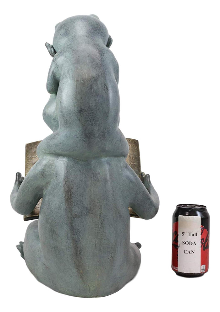 Ebros Gift 18"H Aluminum Whimsical Froggy Story Fable Frog Family Fatherhood Garden Statue