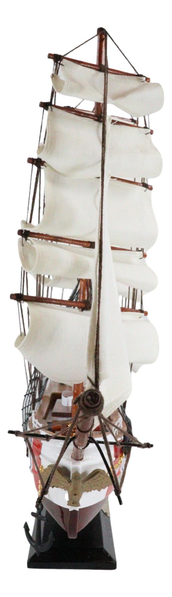 Ebros Gift 20"L Handicraft Wood United States Coast Guard Cutter Eagle Ship Model Display