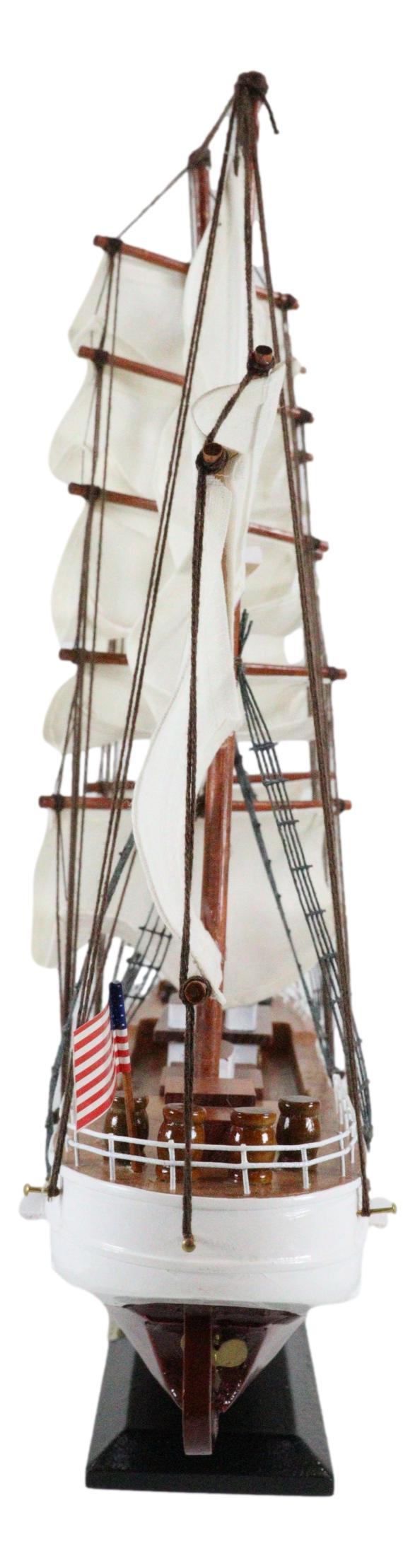 Ebros Gift 20"L Handicraft Wood United States Coast Guard Cutter Eagle Ship Model Display