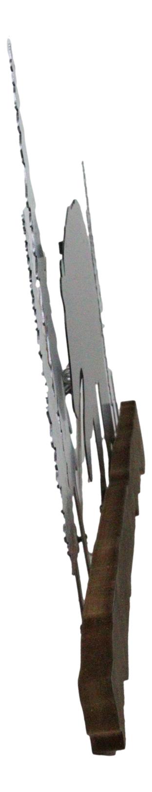 Ebros Gift 20"L Rustic Forest Black Bear By Pine Trees Silhouette Wood & Metal Wall Plaque
