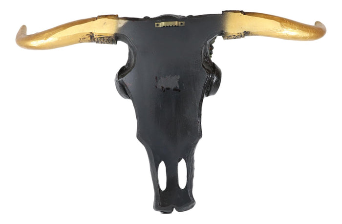 Ebros Gift 21"L Western Southwest Bison Bull Cow Skull With Sunflowers Wall Decor Plaque