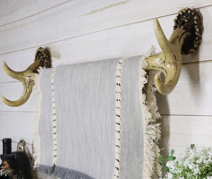 ebros gift 22" Wide Western Rustic Hunters Stag Deer Antlers Wall Towel Bar Rack Hooks