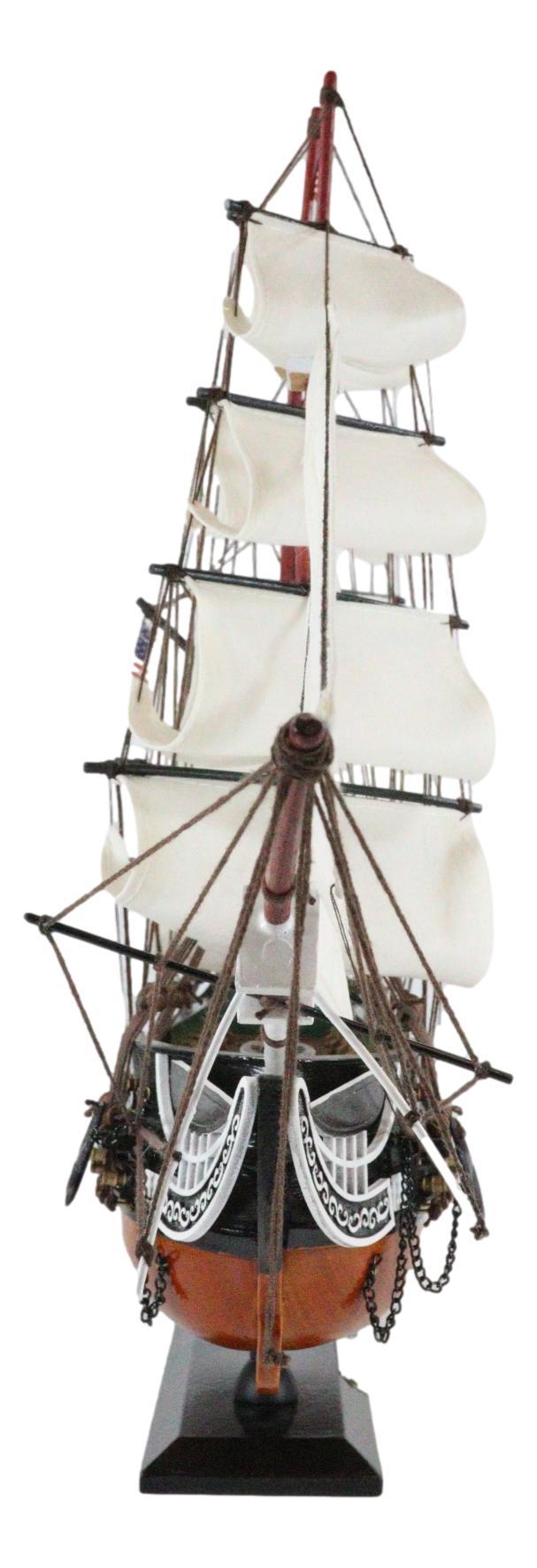 Ebros Gift 23"L Handicraft Wood Old Ironsides USS Constitution Navy Frigate Ship Model