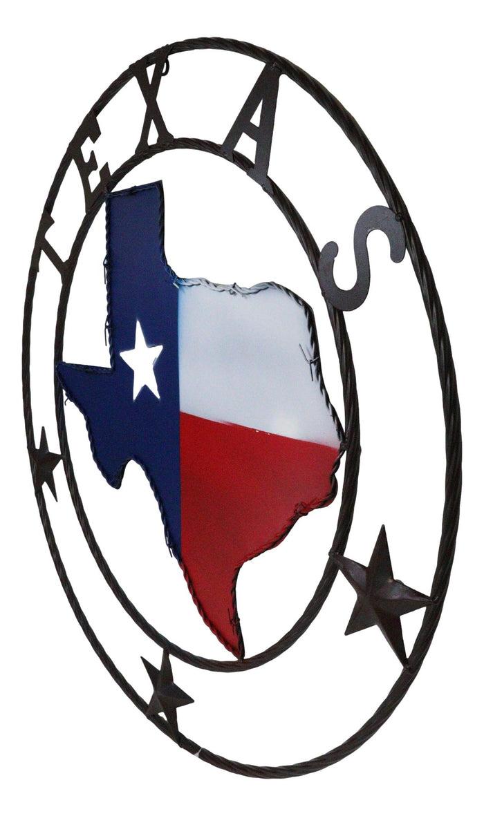 Ebros Gift 24"D Western Large Texas Lone Star State Map Patriotic Flag Wall Circle Sign