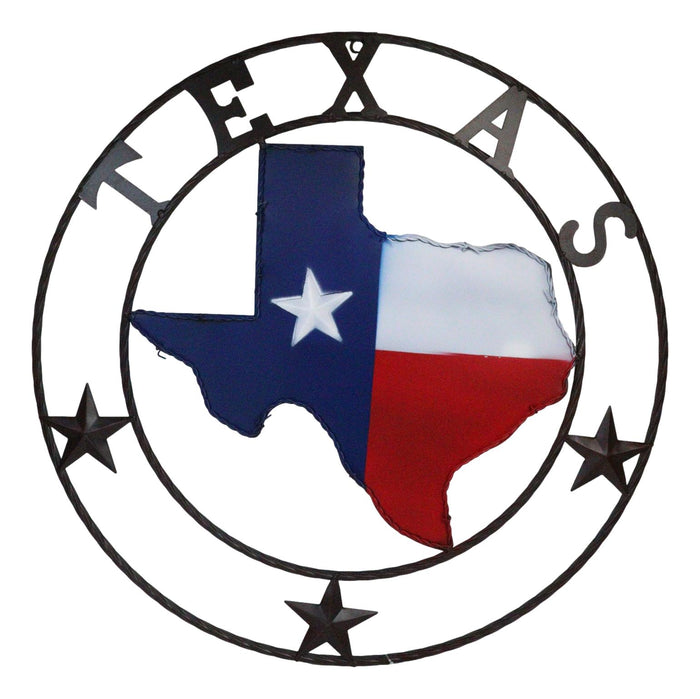 ebros gift 24"D Western Large Texas Lone Star State Map Patriotic Flag Wall Circle Sign