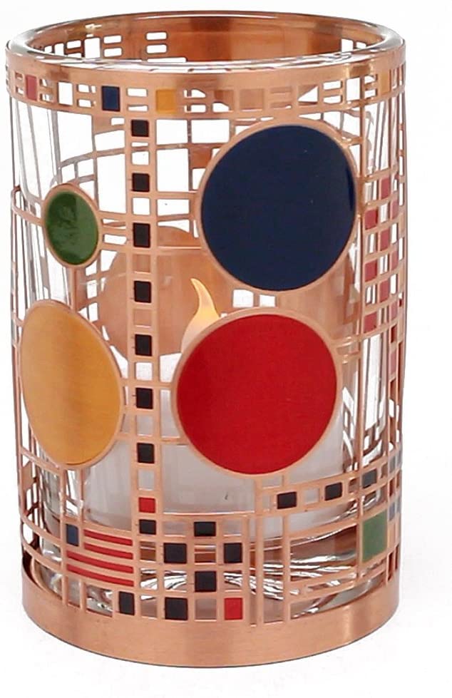 Ebros Gift 3.5 Inch Frank Lloyd Wright Collection Coonley Playhouse Votive Holder