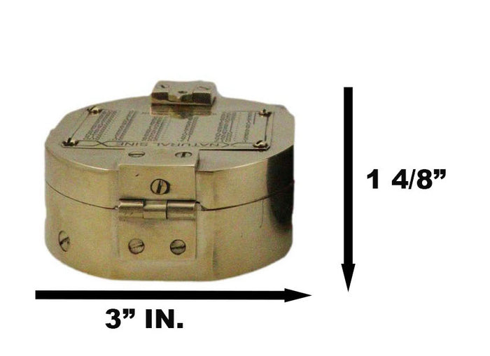 Ebros Gift 3" D Antiqued Solid Brass Military Engineering Natural Sine Compass Novelty