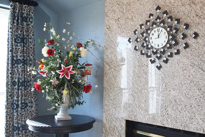 Ebros Gift 31" Oversized Metal Four Sided Nova Star Contemporary Origami Style Wall Clock