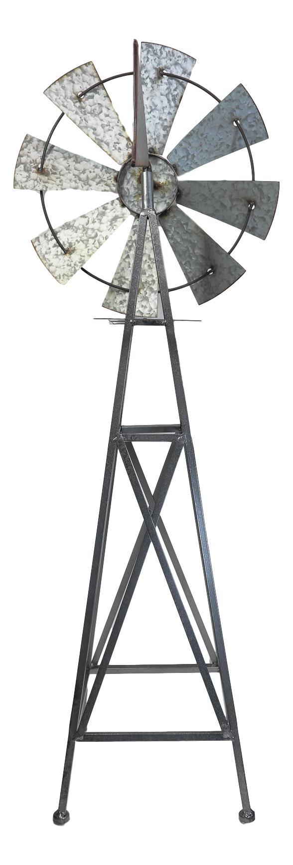 Ebros Gift 41" Oversized Galvanized Metal Rustic Country Farm Agricultural Windmill Outpost