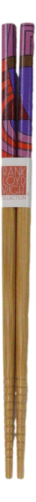 Ebros Gift 5 Pairs Of Max Hoffman Circles Art Rug Frank Wright Ridged Wooden Chopsticks Set