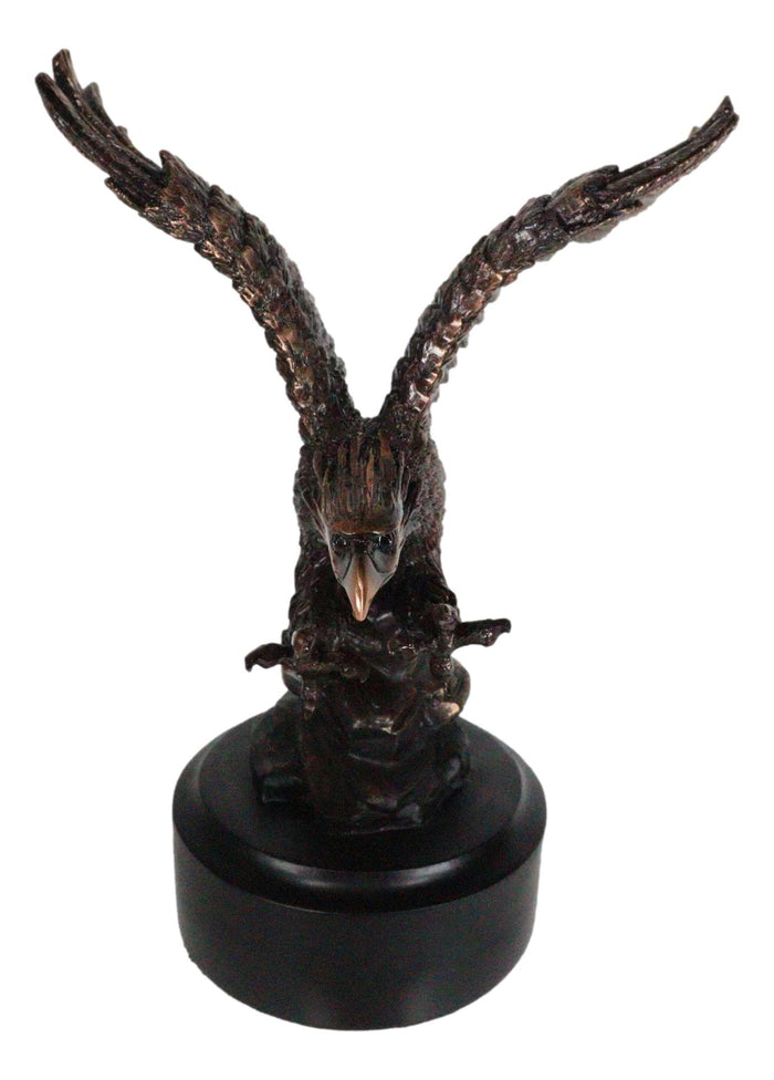 Ebros Gift 6.5" H Wings Of Glory Patriotic Bald Eagle Swooping On Prey Figurine With Base