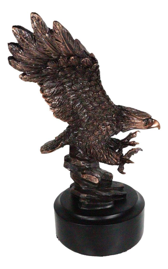 Ebros Gift 6.5" H Wings Of Glory Patriotic Bald Eagle Swooping On Prey Figurine With Base