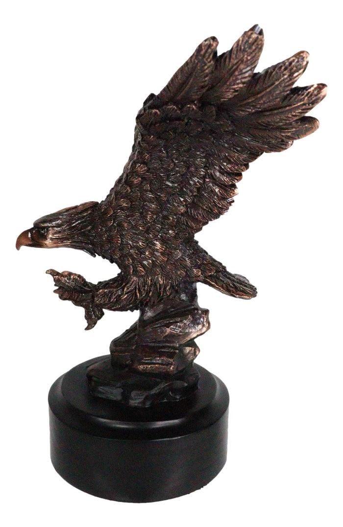 Ebros Gift 6.5" H Wings Of Glory Patriotic Bald Eagle Swooping On Prey Figurine With Base