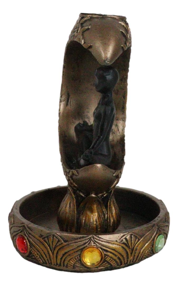 Ebros Gift 7 Chakra Gems Yoga Avatar Meditating On Crescent Moon Backflow Incense Holder