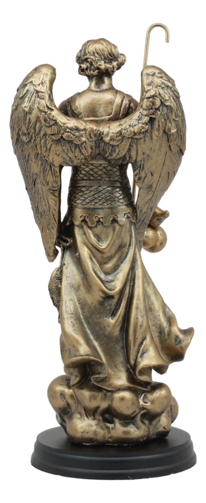 Ebros Gift 8.25"H Catholic Church Saint Archangel Raphael With Staff & Healing Oil Figurine