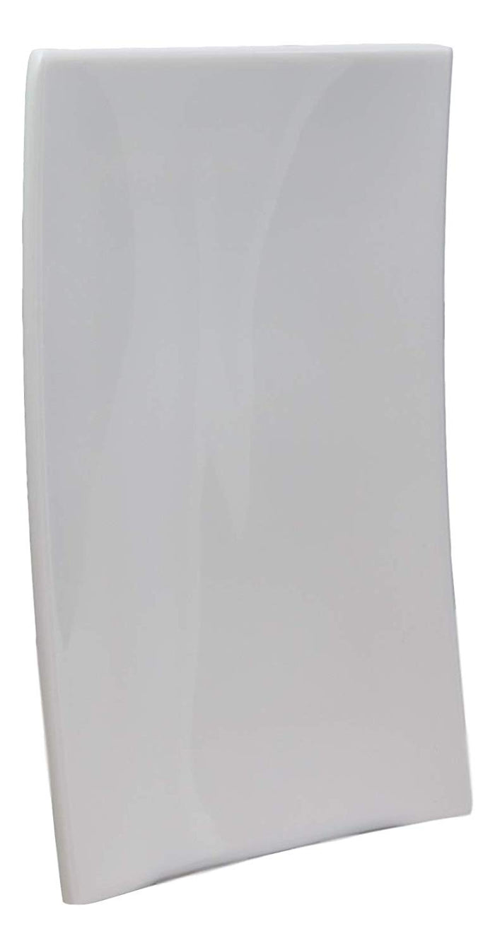 Ebros Gift 8.25"W White Melamine Curved Rectangular Sushi Serving Plates Platters Set Of 6
