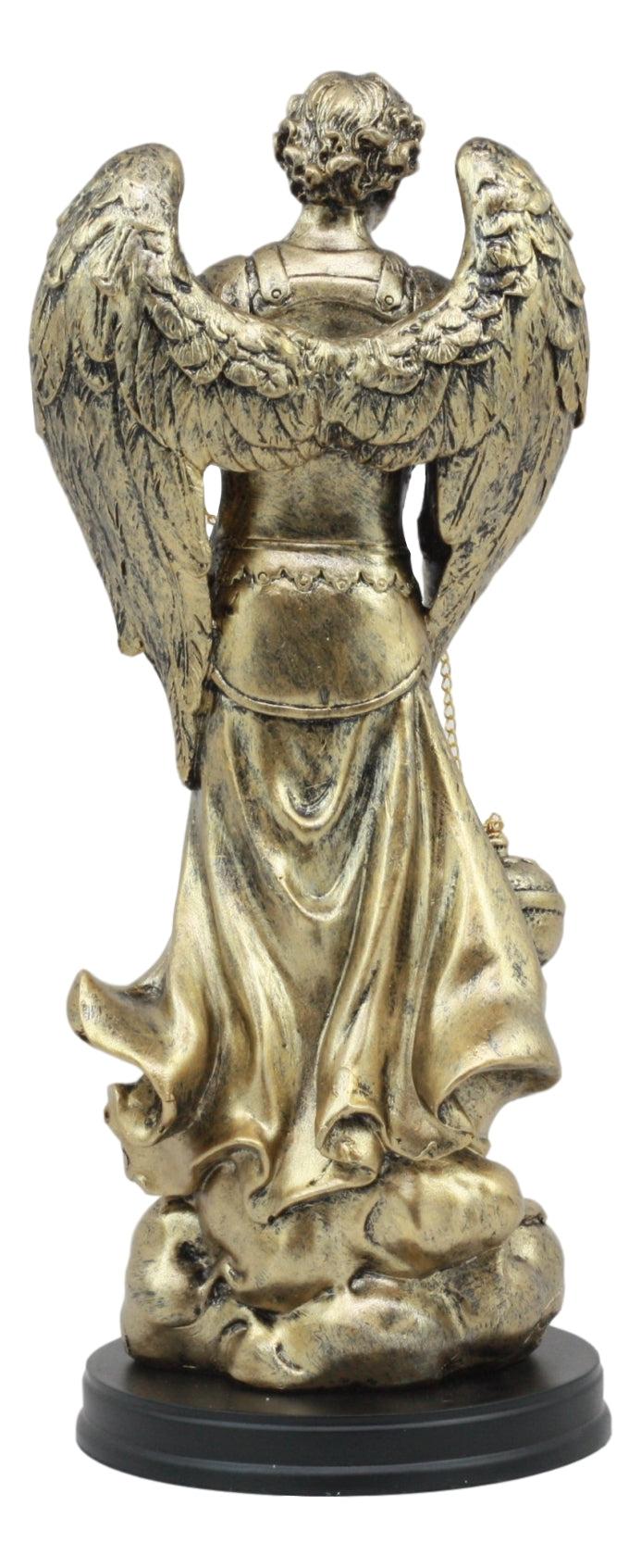 Ebros Gift 8"H Saint Sealtiel Archangel Resn Figurine Salulation And Prayer Of God Catholic