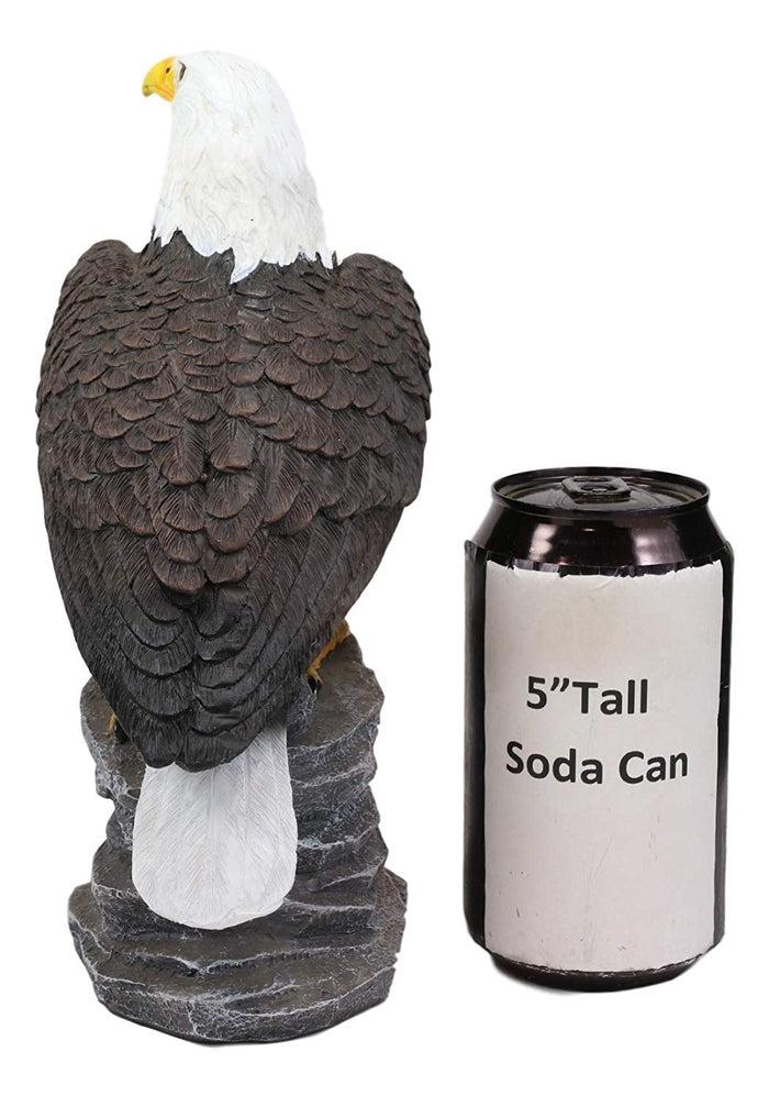 Ebros Gift 9"H Realistic American Pride Majestic Bald Eagle Perching On Cliff Rock Statue