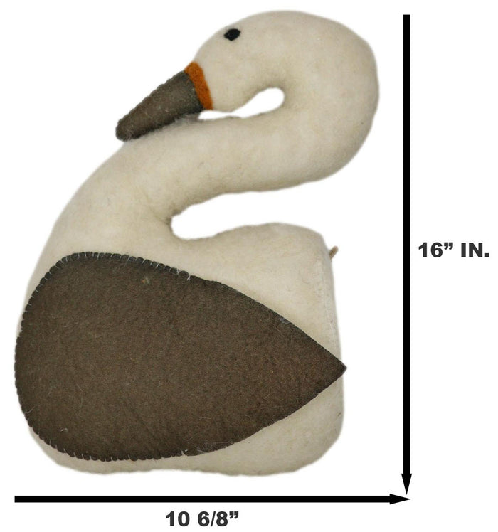 Ebros Gift Adorable Animal Country Swan Bird Whimsical Soft Plush Doll Wall Head Decor
