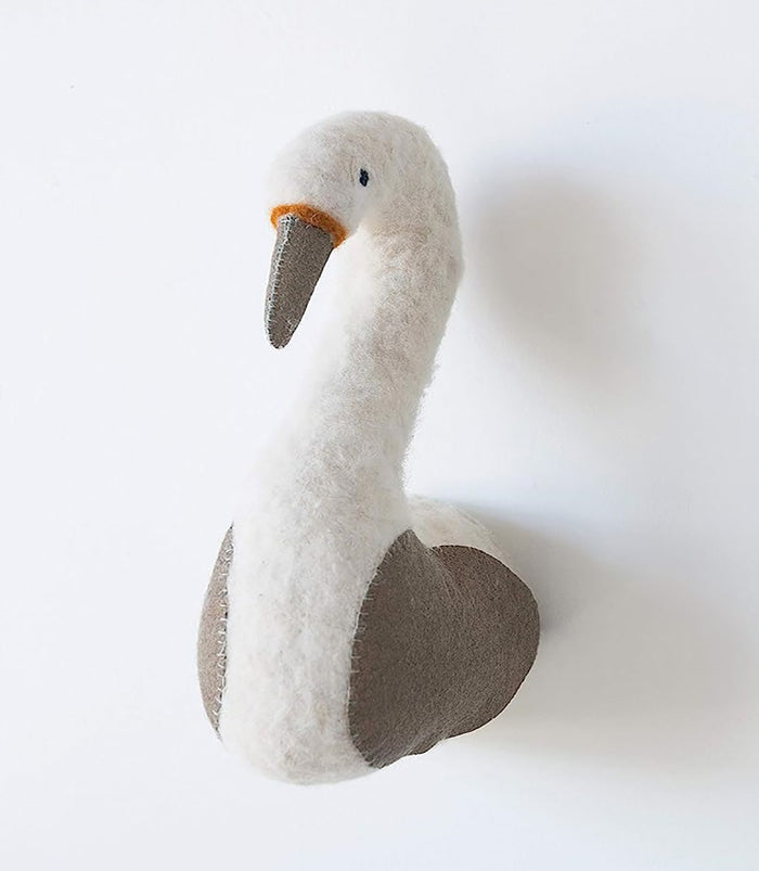 ebros gift Adorable Animal Country Swan Bird Whimsical Soft Plush Doll Wall Head Decor