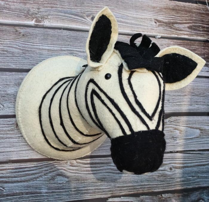 ebros gift Adorable Animal Safari Zebra Horse Head Whimsical Soft Plush Doll Wall Decor