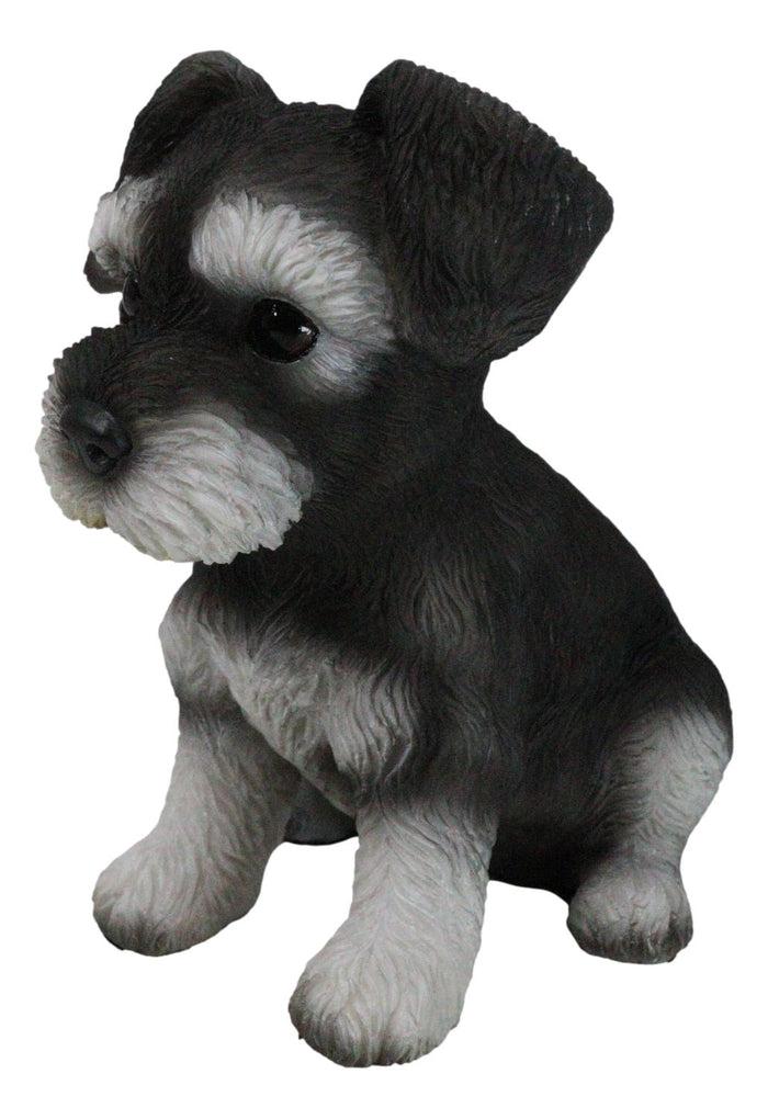 Ebros Gift Adorable Black And Silver Miniature Schnauzer Puppy Dog Home Decor Figurine