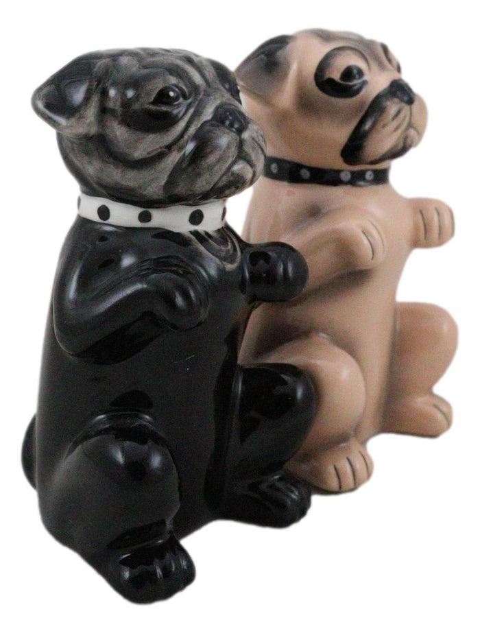 Ebros Gift Adorable Black And Tan Begging Love Puppy Pugs Dogs Salt And Pepper Shakers Set